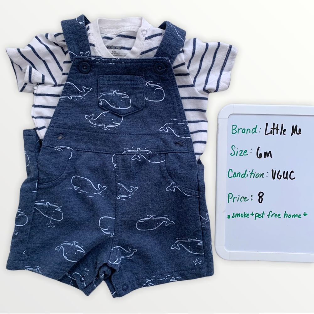 little me 6 month overall set